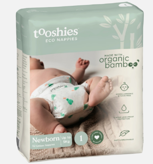 Tooshies - Organic Bamboo Newborn Nappies (Size 1)